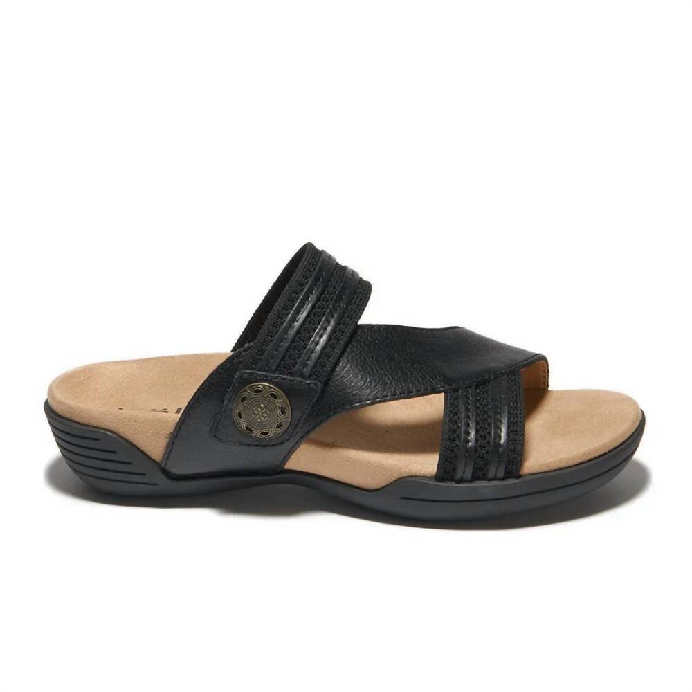 NEW HALSA FOOTWEAR women's desiree slide sandals in black